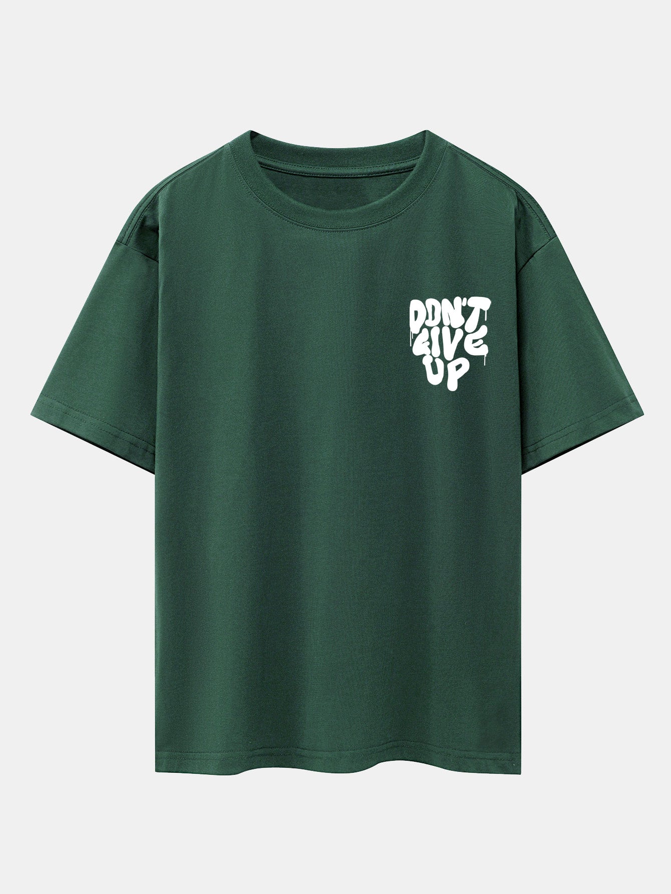 Don't Give Up Print Drop Shoulder Oversize T-Shirt