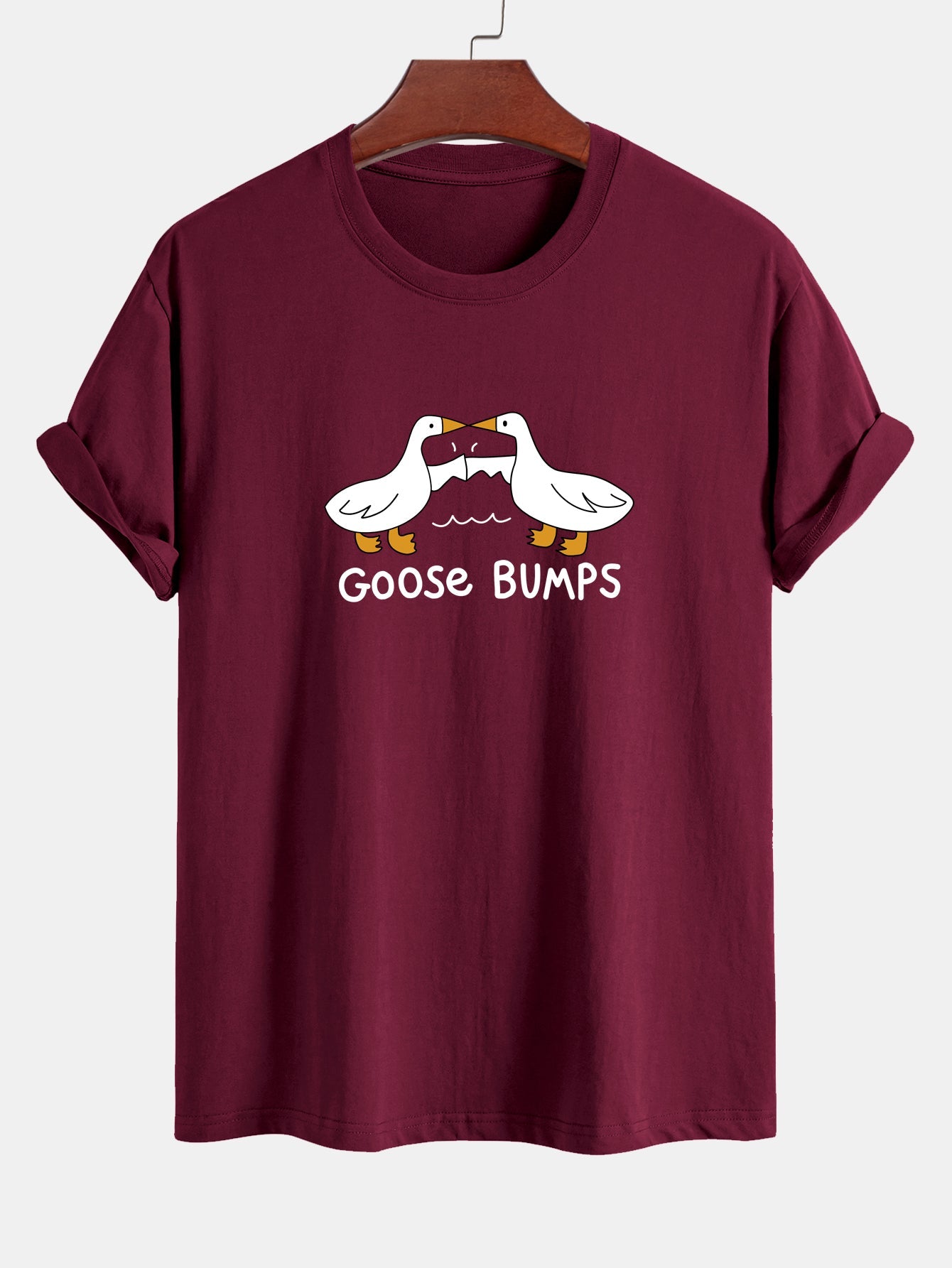 Regular Fit Goose Fist Bump Print Cotton T-Shirt