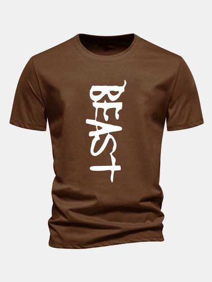 Regular Fit Beast Print Cotton T-Shirt