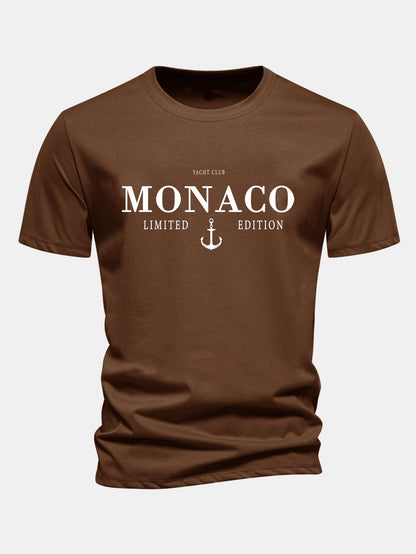 Regular Fit Monaco Slogan Cotton T-Shirt