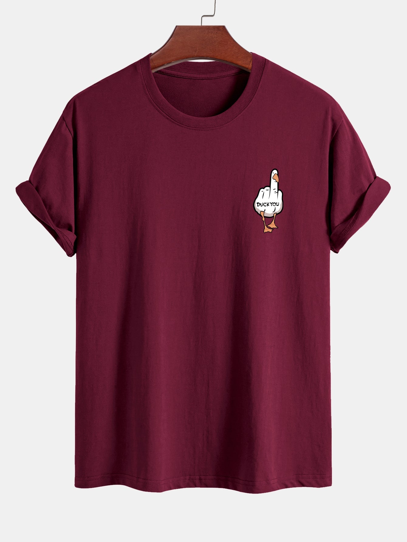 Regular Fit Duck You Print Cotton T-Shirt