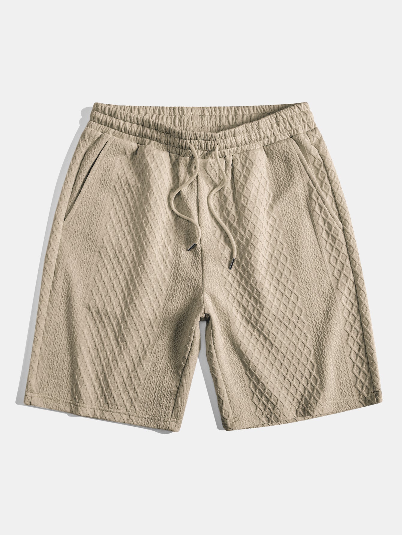 Diamond Geometric Jacquard Drawstring Shorts