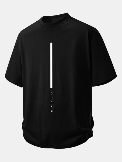 Relax Fit Dream Stripe Print Cotton T-Shirt
