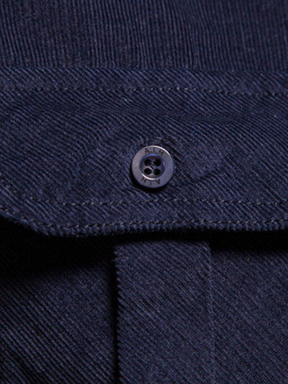 Regular Fit Cotton Corduroy Shirt With Pockets