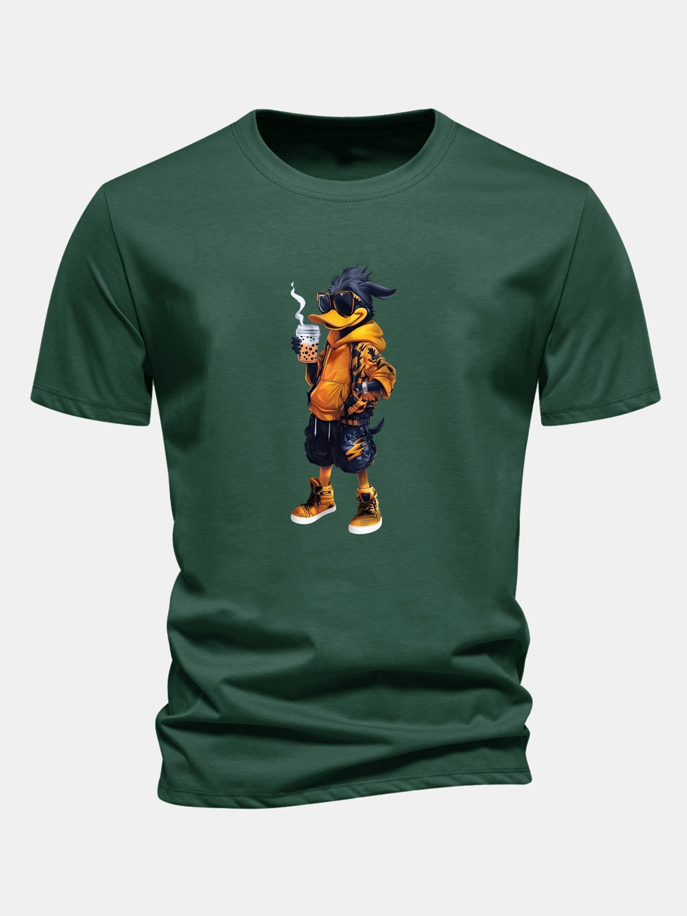 Regular Fit Carton Duck Print Cotton T-Shirt