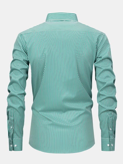 Long Sleeve Stripe Button Up Shirt