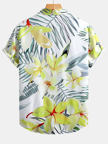 Flower Plants Print Button Up Shirt