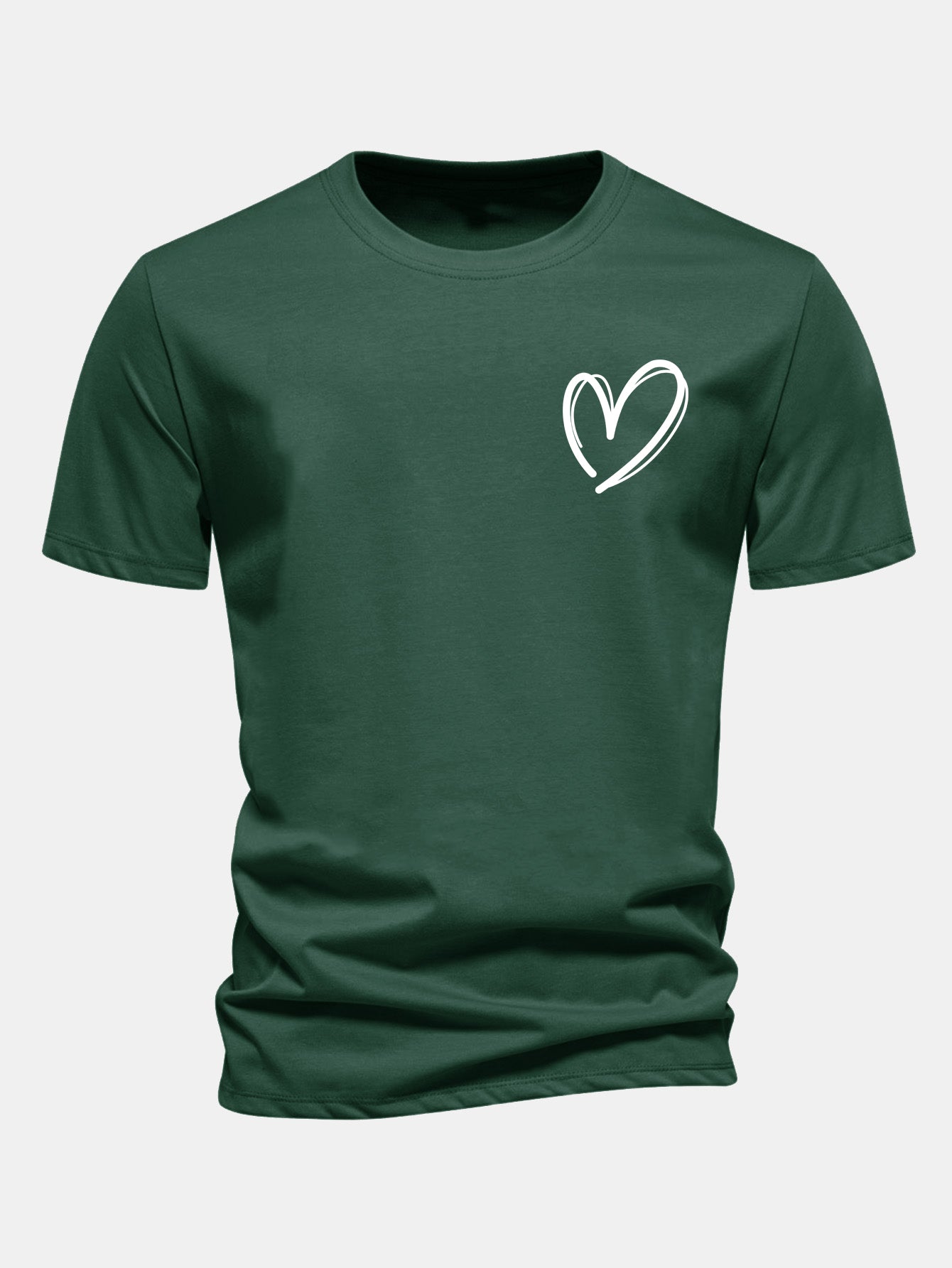 Regular Fit Heart Print Cotton T-Shirt