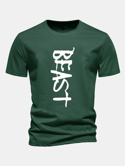 Regular Fit Beast Print Cotton T-Shirt