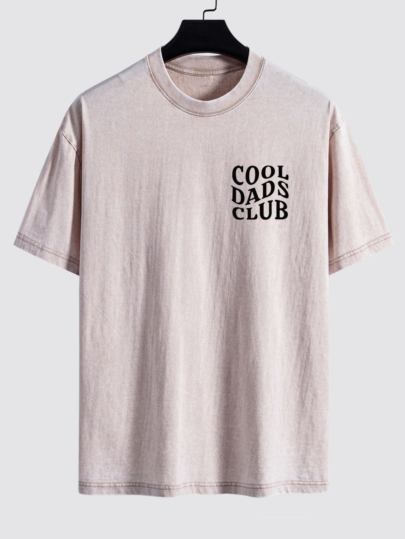 Cool Dads Club Print Washed Distressed Drop Shoulder T-Shirt