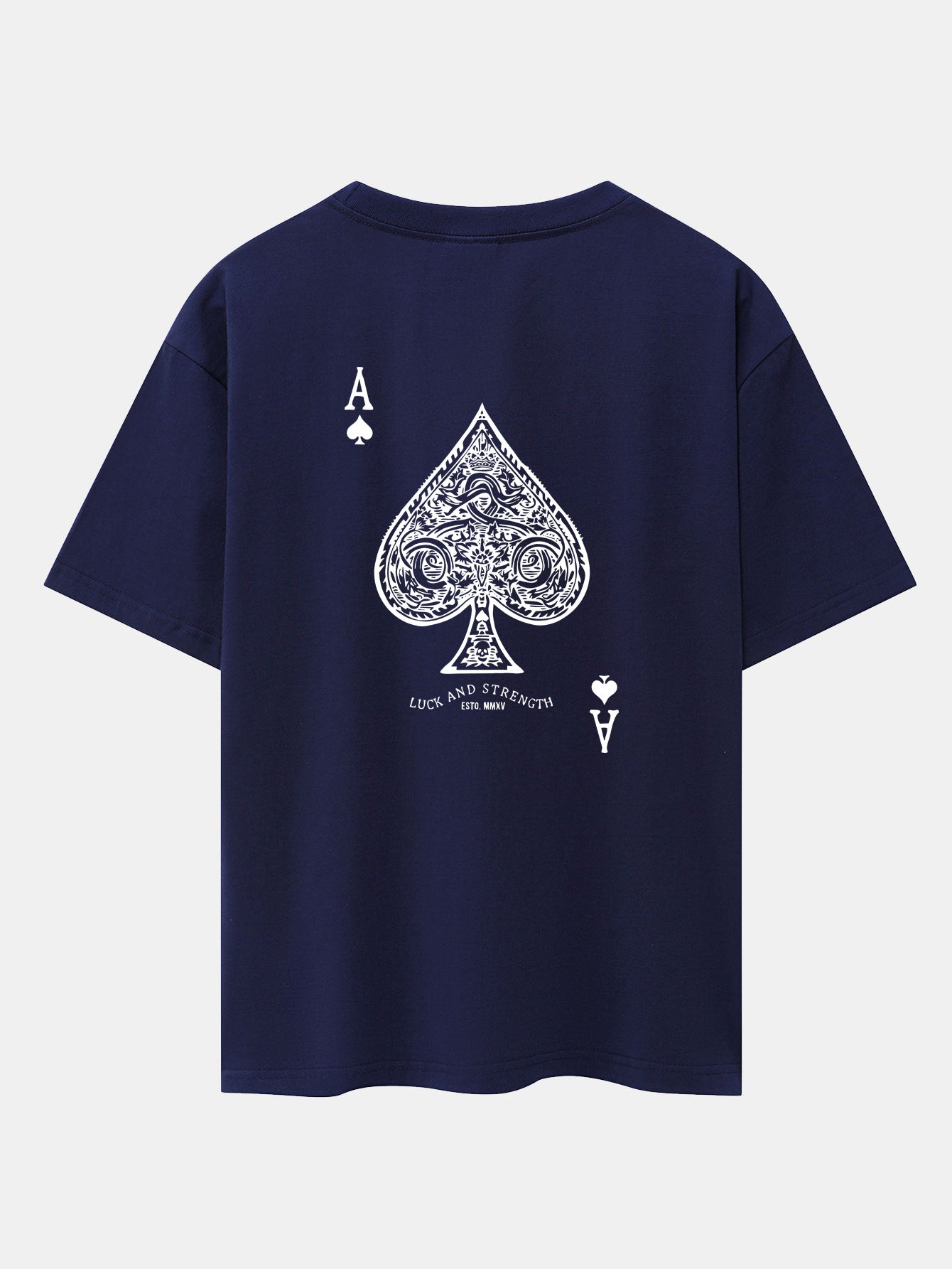 Ace Of Spades Print Drop Shoulder Oversize T-Shirt