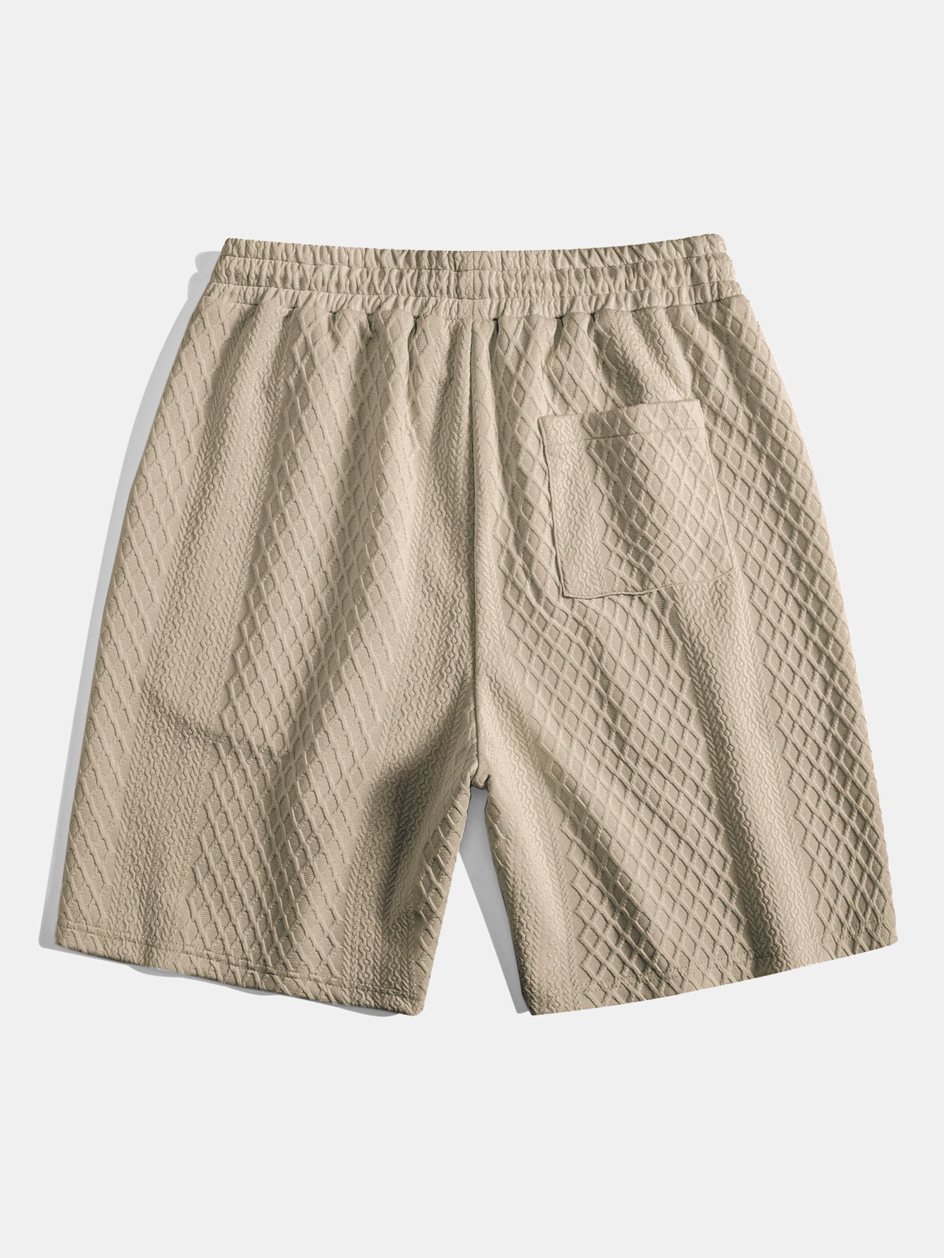 3 Pieces Diamond Geometric Jacquard Drawstring Shorts