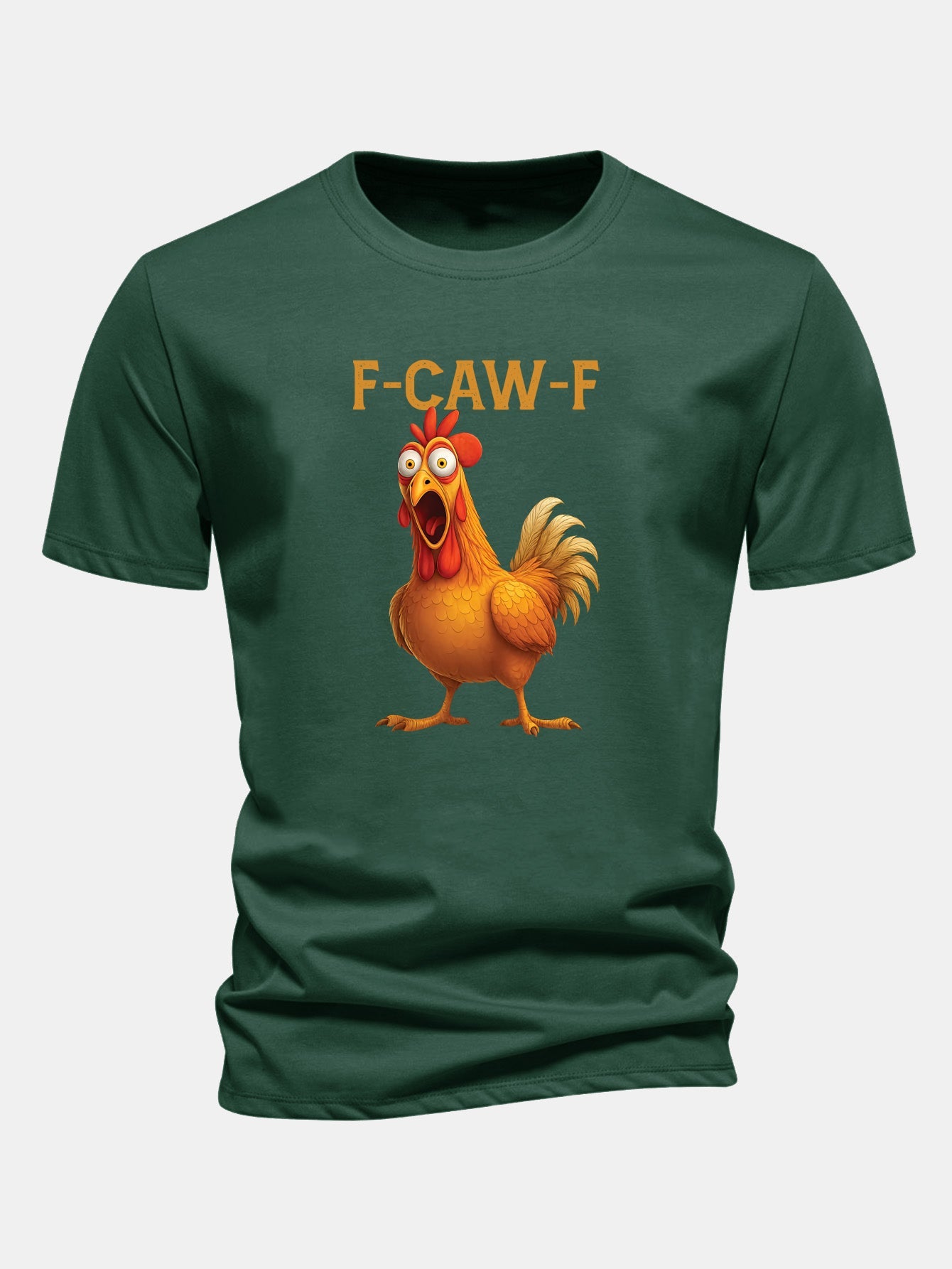 Regular Fit Rooster Print Cotton T-Shirt