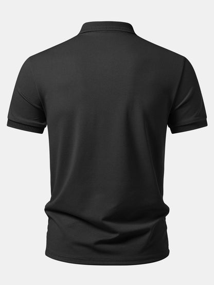 Textured Zipper Polo