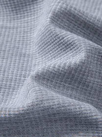 2 In 1 Long Sleeved Crew Neck Waffle T-Shirt
