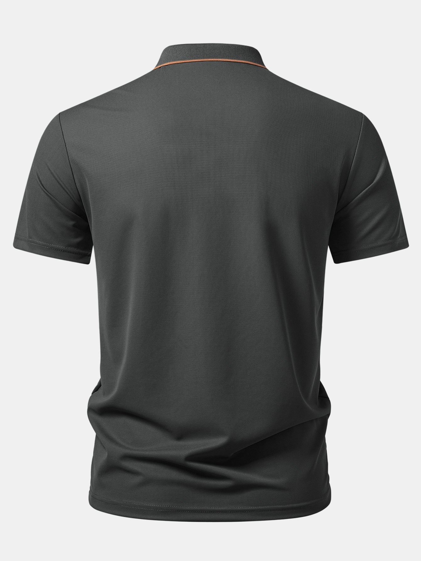 Textured Zipper Polo