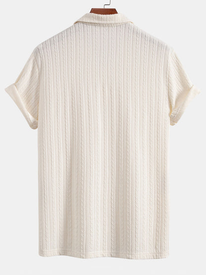 Wheat Ear Jacquard Polo Shirt