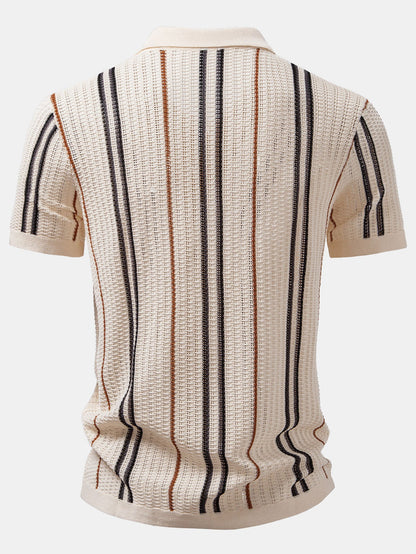 Stripe Crochet Button Up Shirt