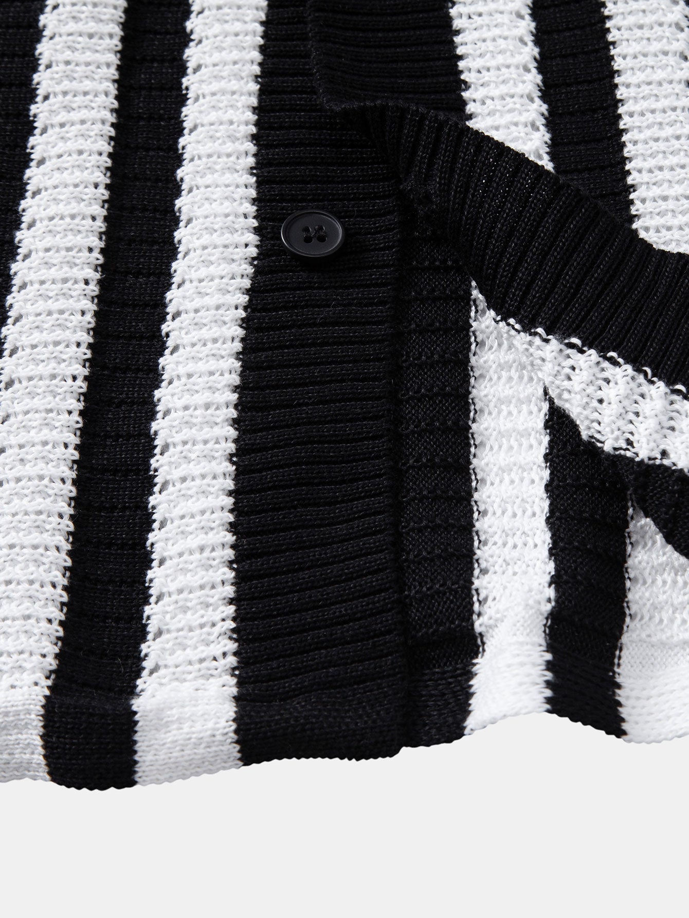 Drop Shoulder Stripe Crochet Shirt
