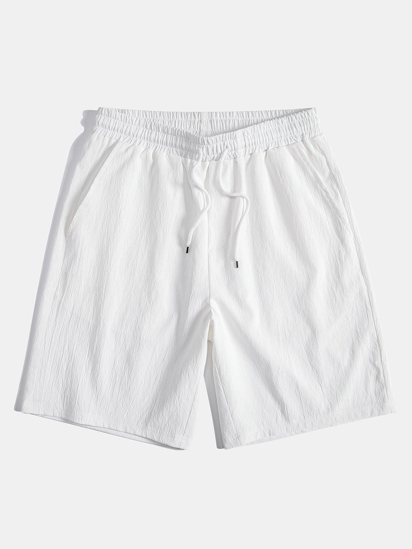 Crinkled Textured Drawstring Shorts