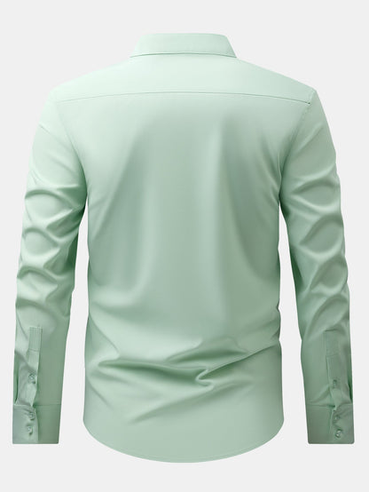 3 Pieces Non-Iron Hidden Placket Stand Collar Dress Shirt