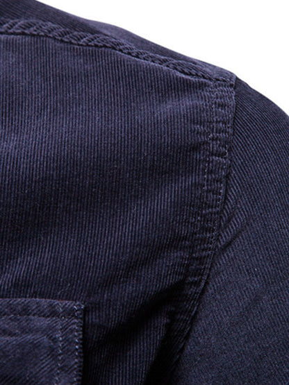 Regular Fit Cotton Corduroy Shirt With Pockets