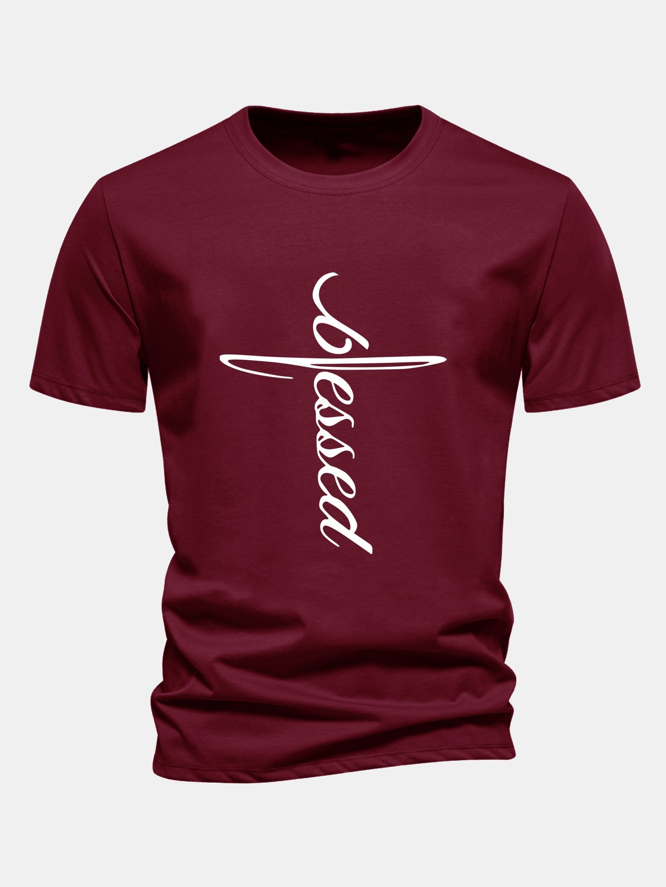 Regular Fit Blessed Print Cotton T-Shirt