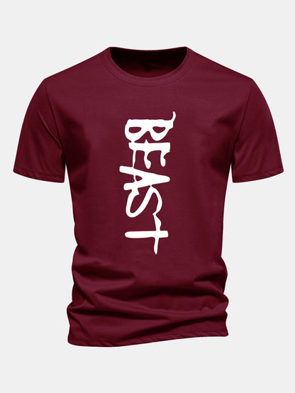 Regular Fit Beast Print Cotton T-Shirt