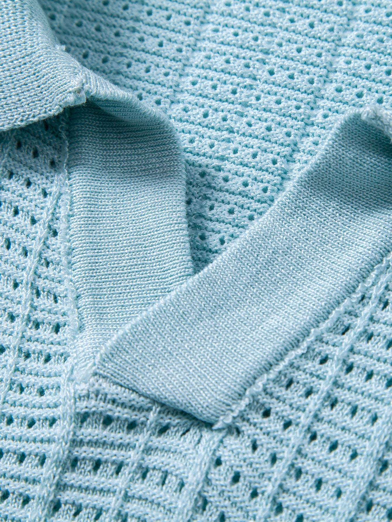 Textured Jacquard Johnny Collar Knit Polo