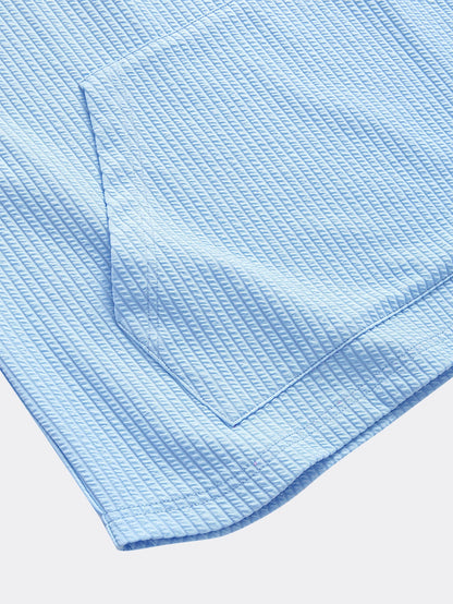 Kangaroo Pocket Ribbed Hooded T-Shirt