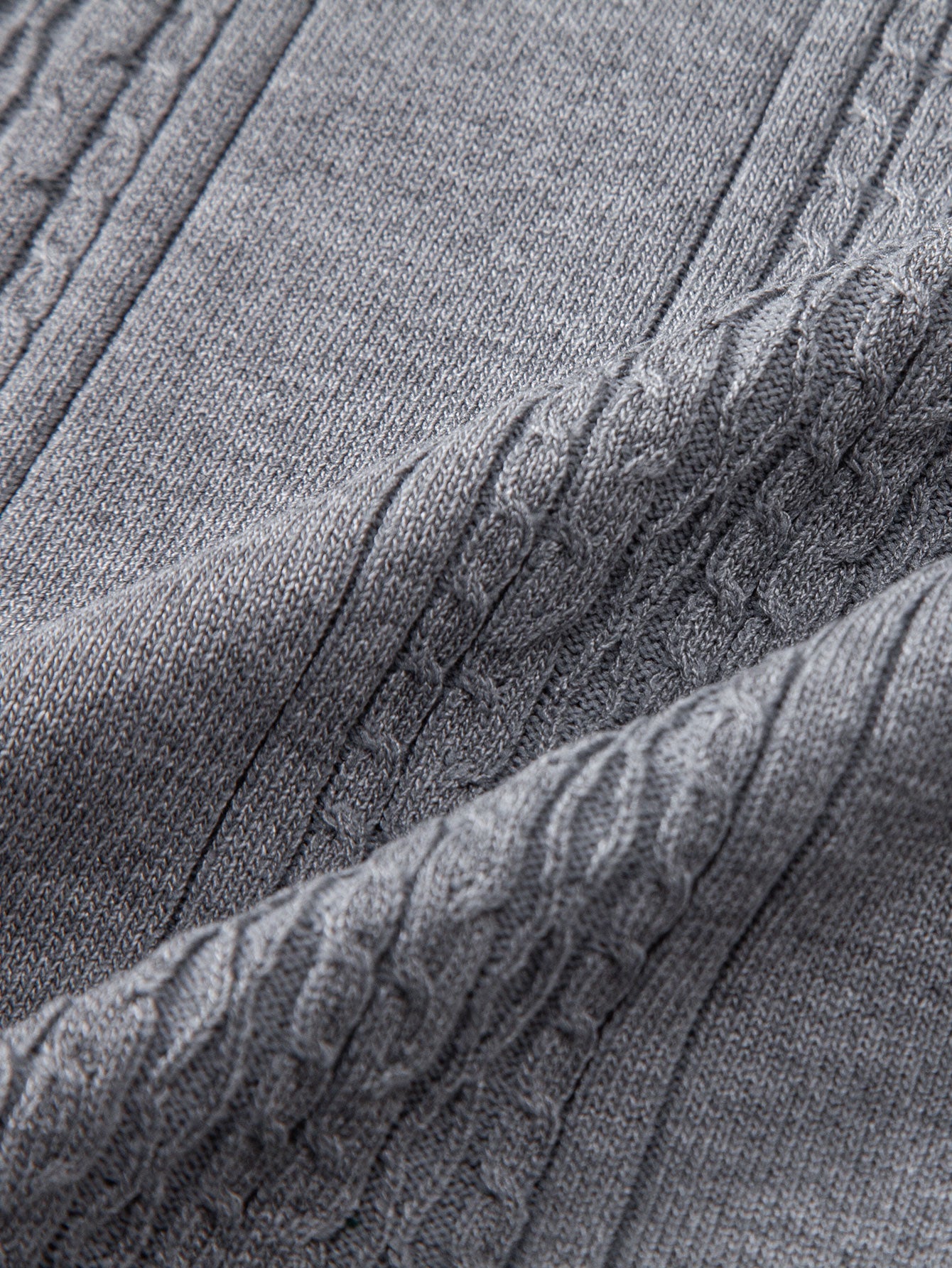 Twist Jacquard Knitted Zipper Polo Shirt