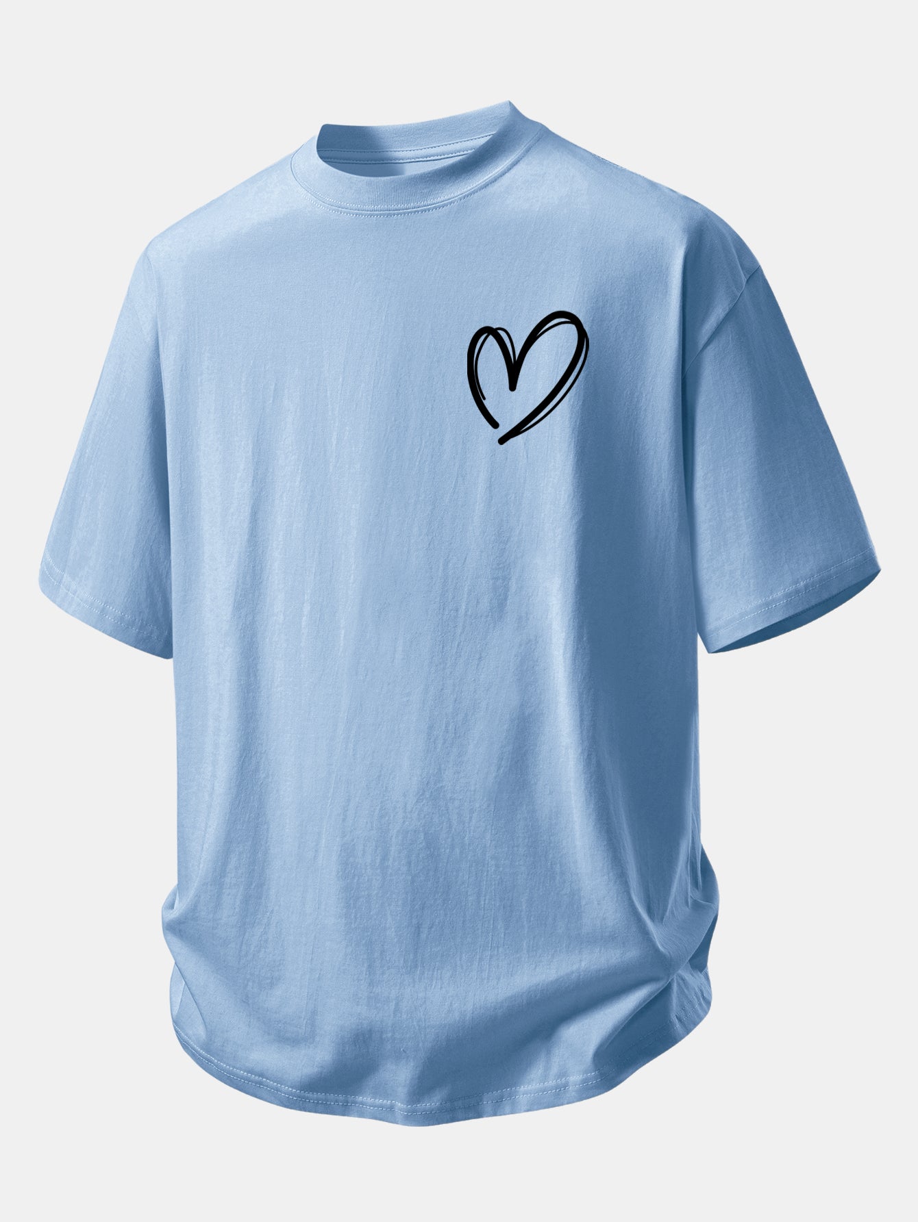 Relax Fit Heart Print Cotton T-Shirt