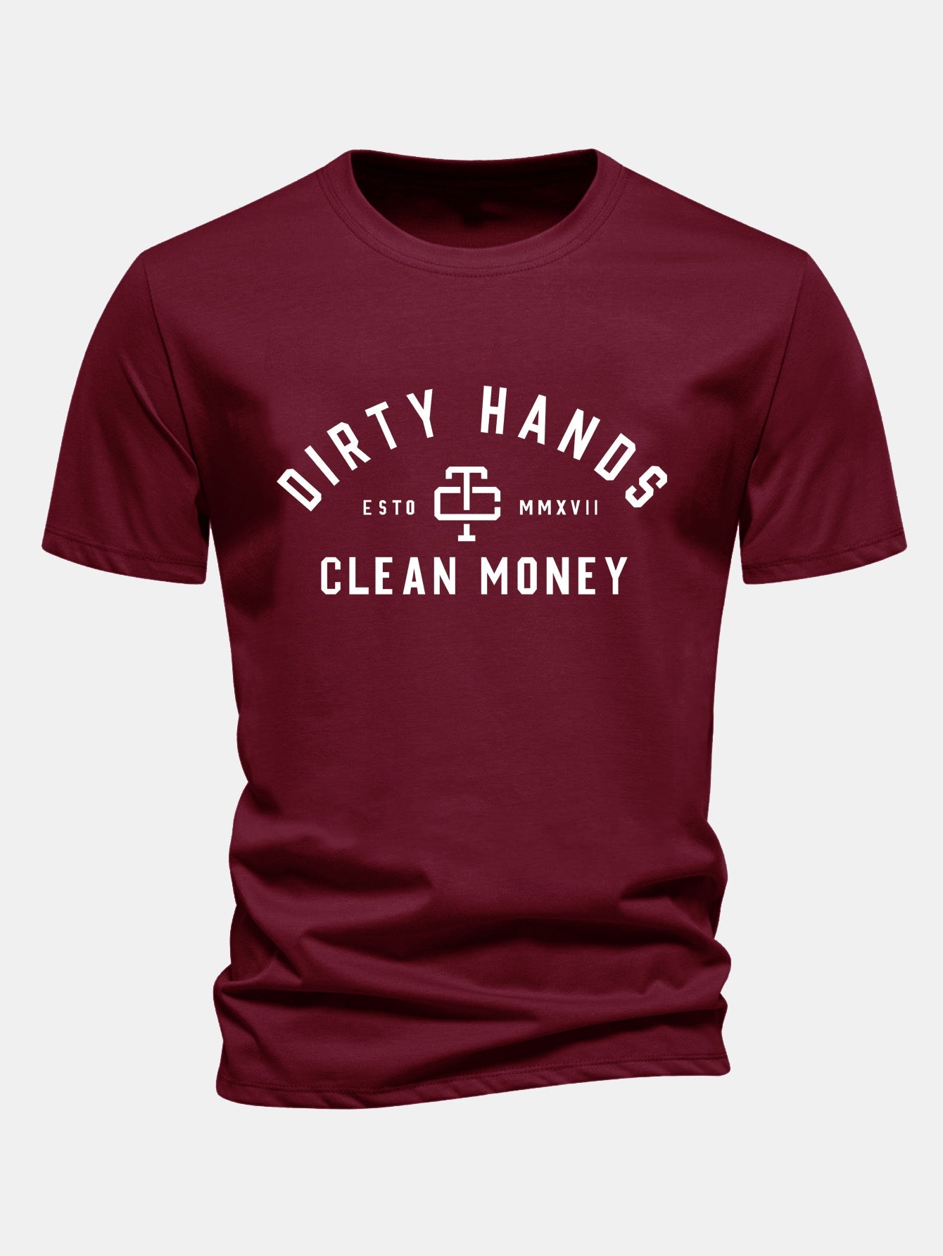Regular Fit Dirty Hands Clean Money Print Cotton T-Shirt