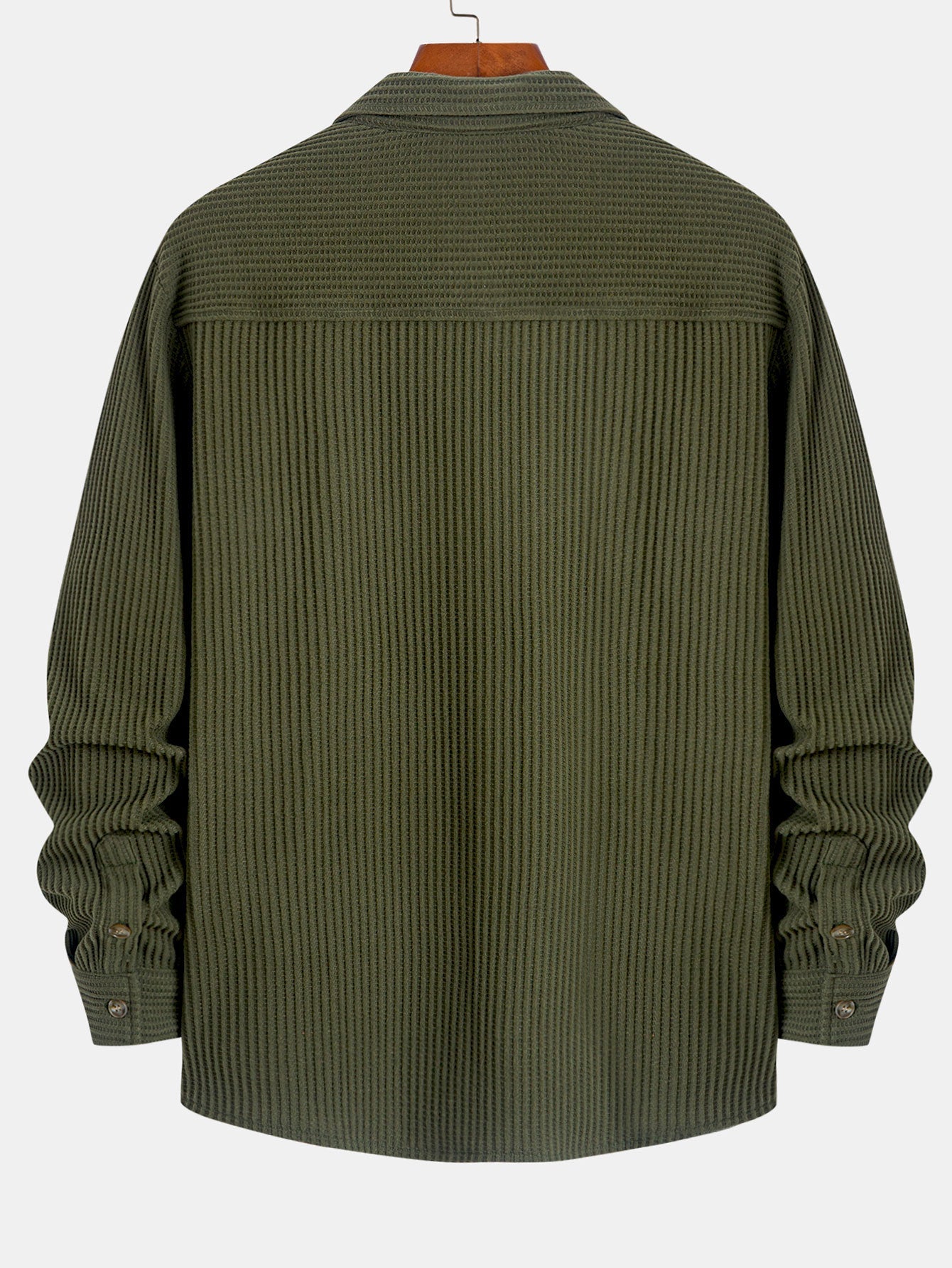 Long Sleeved Waffle Button Up Shirt