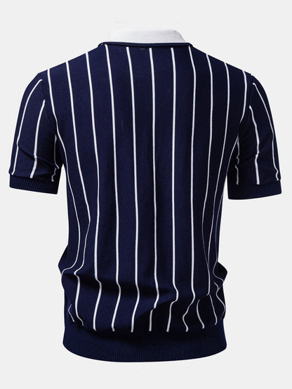 Stripe Button Up Knit Shirt