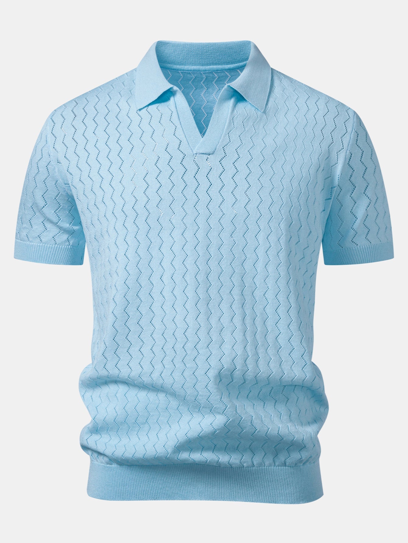 Zig Zag Open Knit  Polo