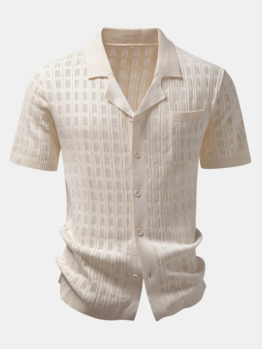 Plaid Open Knit Shirt