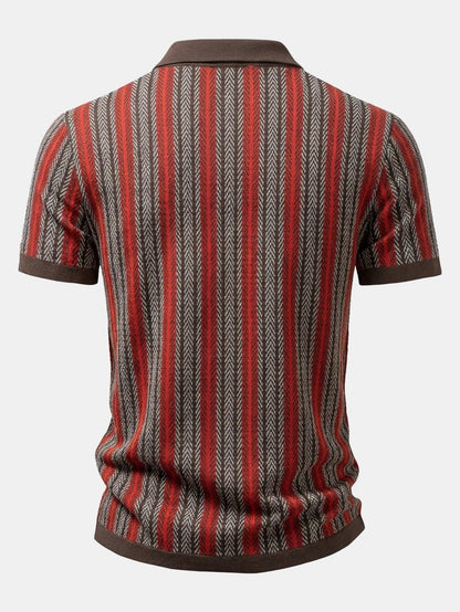 Retro Geometric Knit Shirt