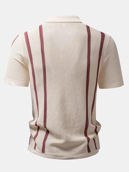 Stripe Crochet Button Up Shirt