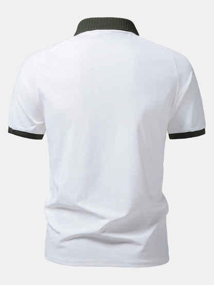 Contrast Raglan Sleeve Polo
