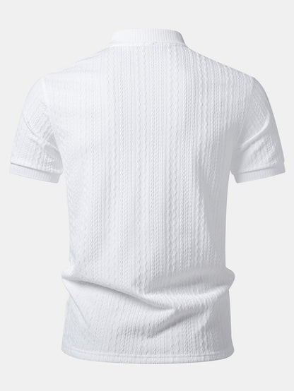 Twisted Jacquard Johnny Collar Polo