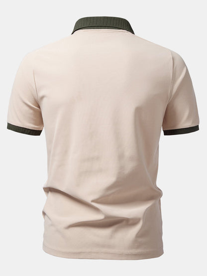 Contrast Raglan Sleeve Polo