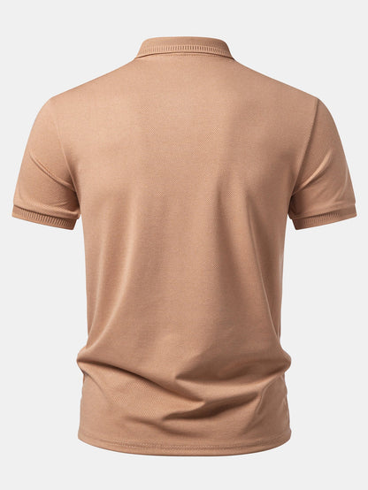 Textured Zipper Polo
