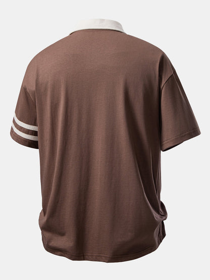Relax Fit Contrast Collar Polo Shirt