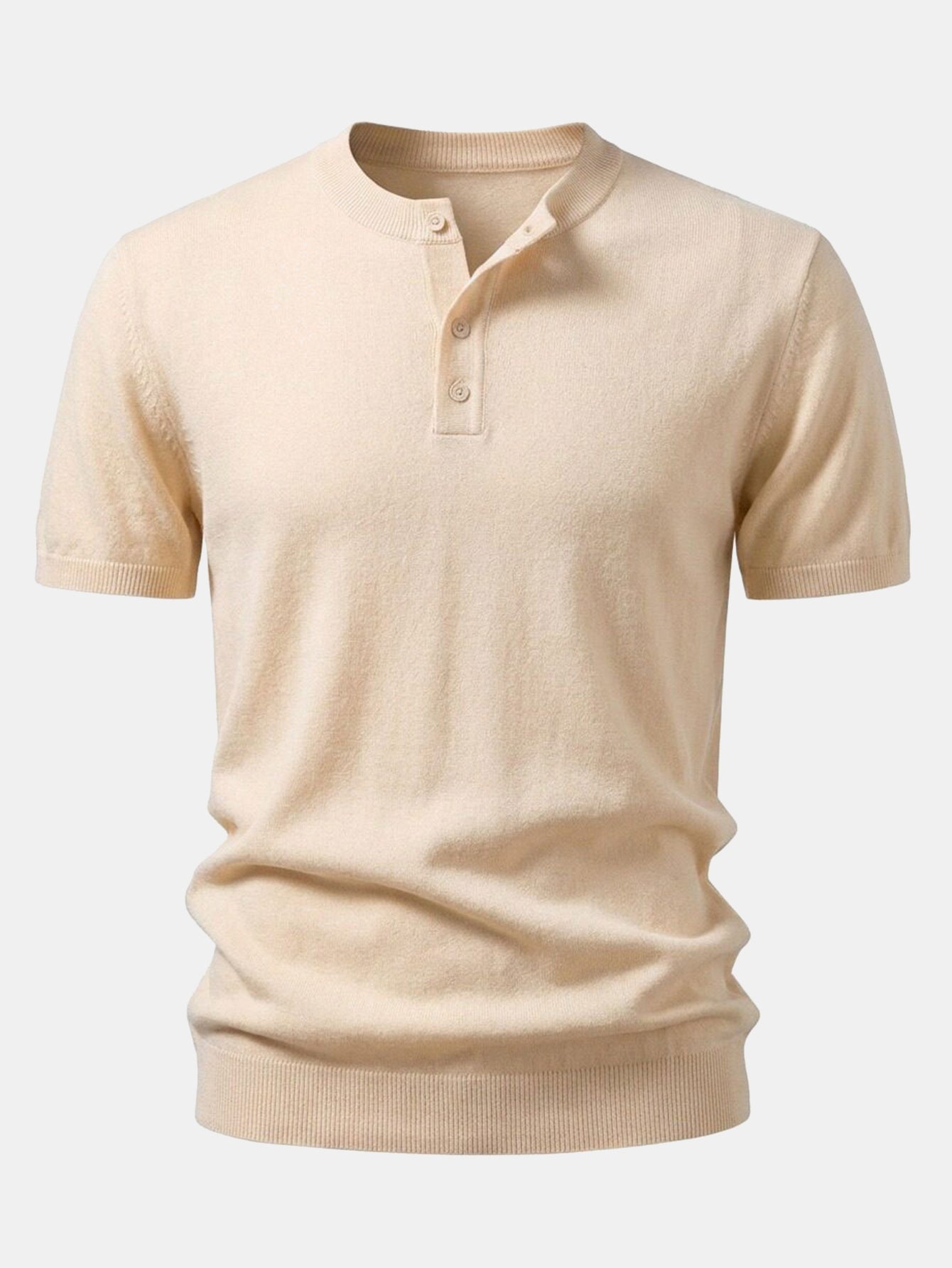 Short Sleeve Knit Henley Shirt