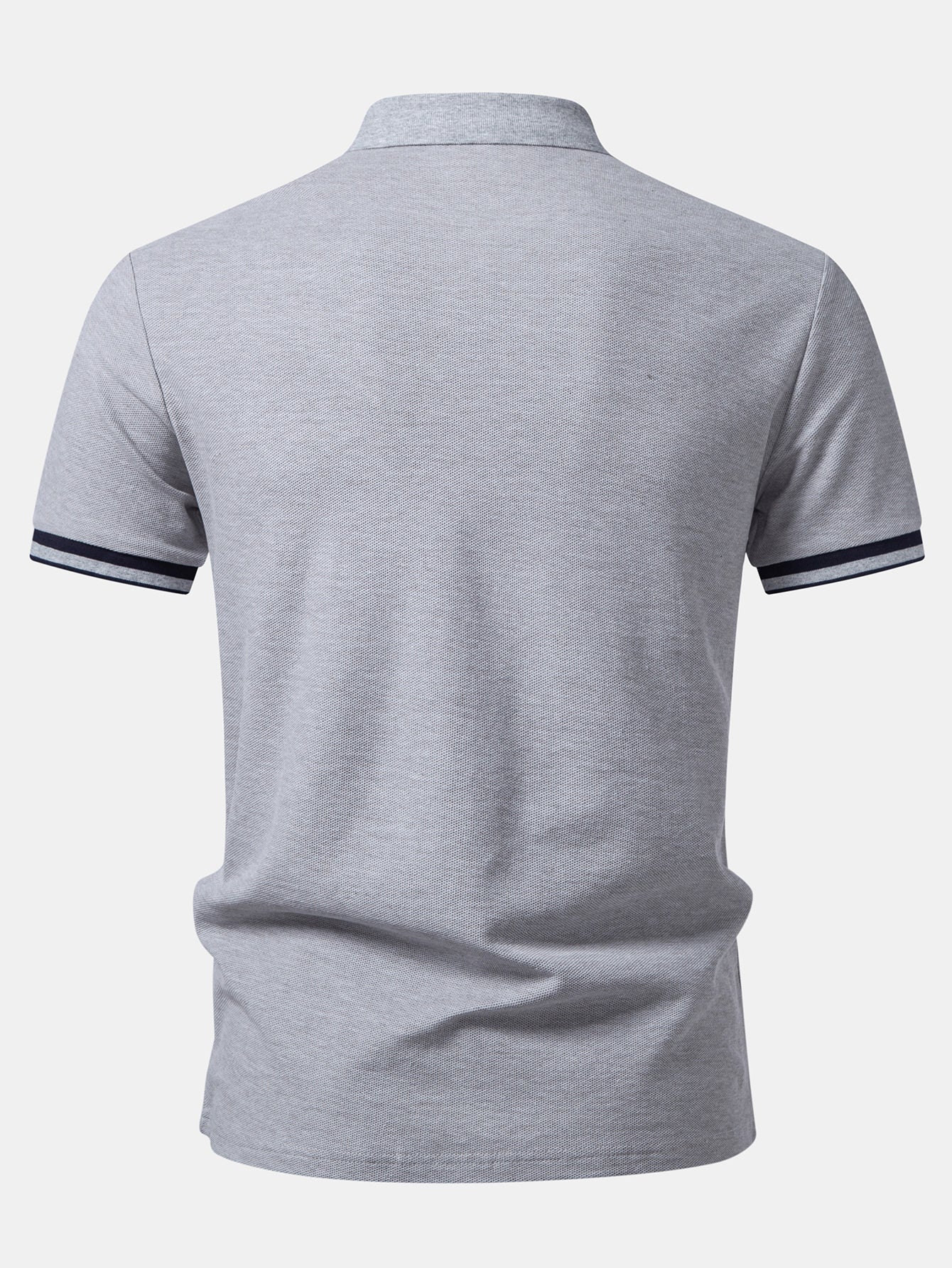 Contrast Trim Zipper Polo