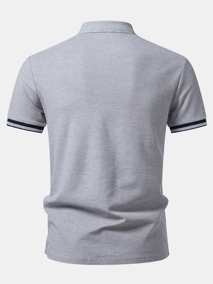 Contrast Trim Zipper Polo