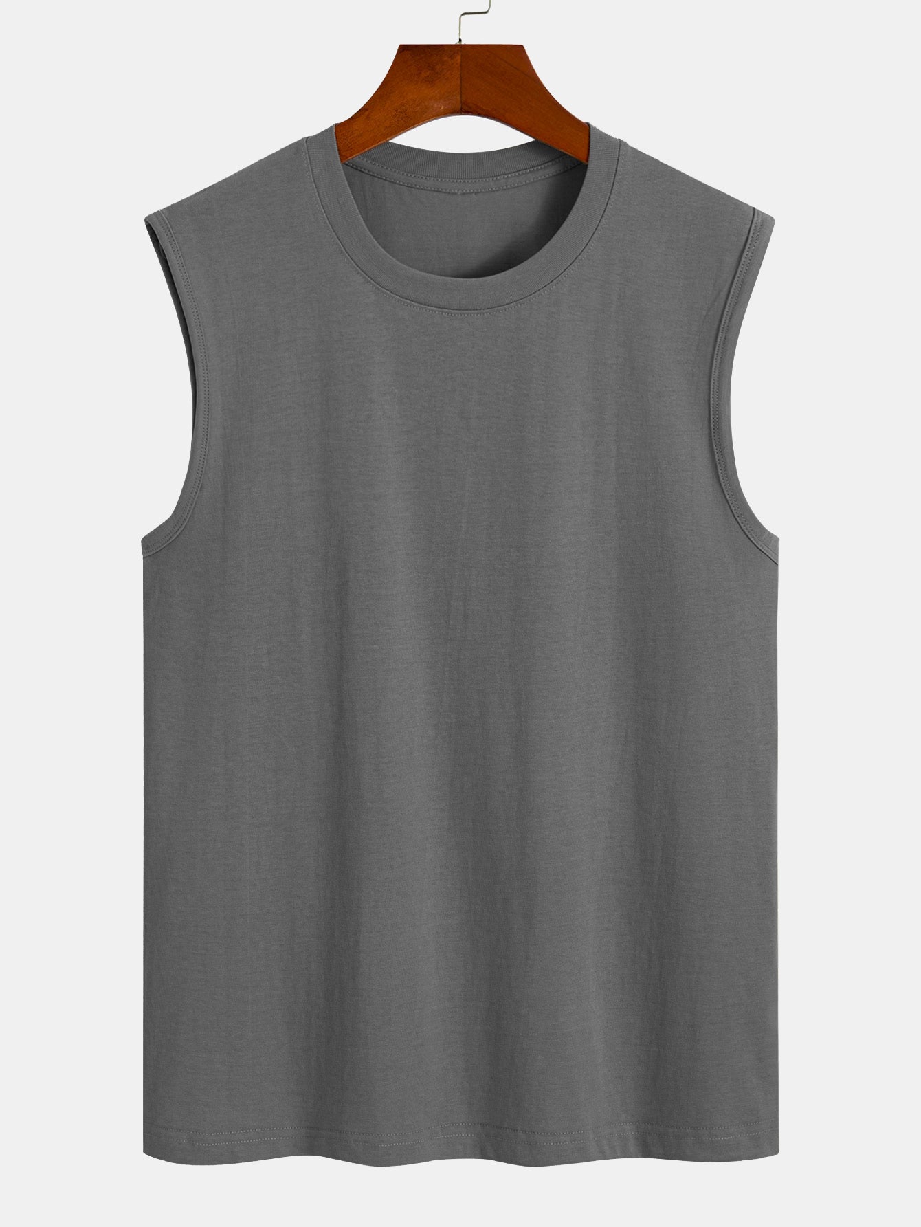 Solid Cotton Sleeveless T-Shirt