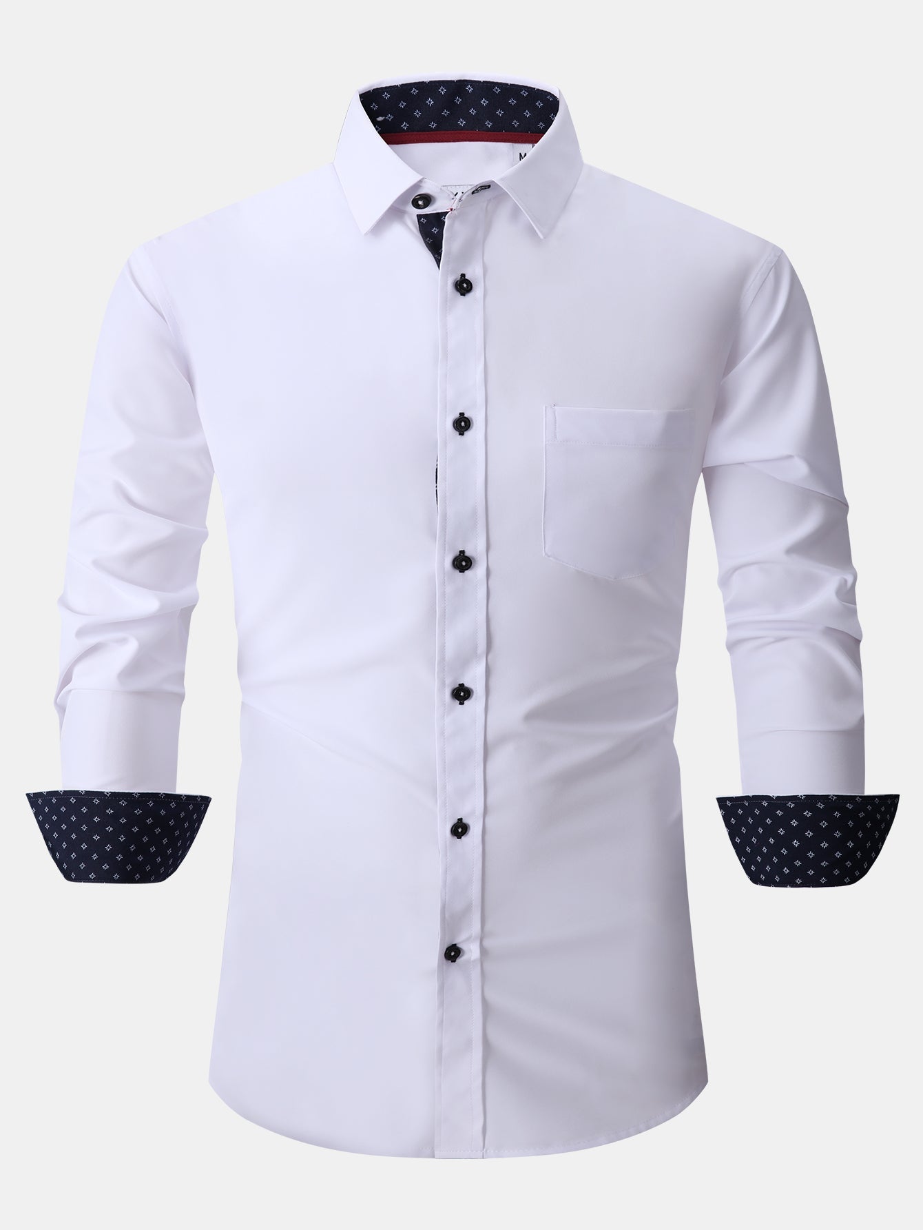 Long Sleeve Contrast Dress Shirt