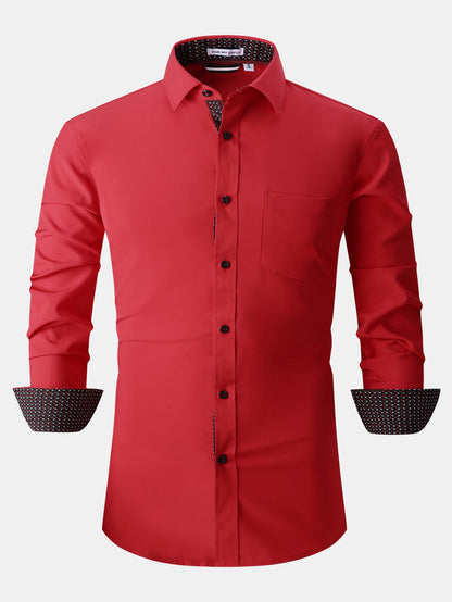 Long Sleeve Contrast Dress Shirt